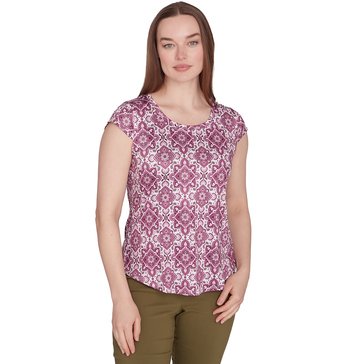 Emaline Women's Medallion Print ITY Knit Top