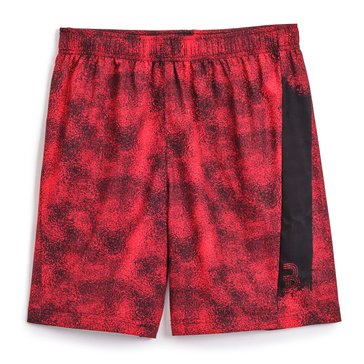 3 Paces Men's Tony Printed Distressed Logo Woven Shorts 