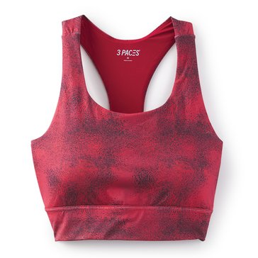 3 Paces Women's Kerri Printed Mid Length Sports Bra 