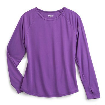 3 Paces Women's Solid Long Sleeve Raglan Top 