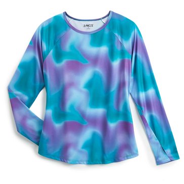 3 Paces Women's Printed Long Sleeve Raglan Top 