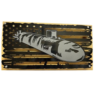 CCH Submarine Wood And Metal Flag