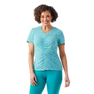 3 Paces Women's Space Dye Cinch Short Sleeve Top 