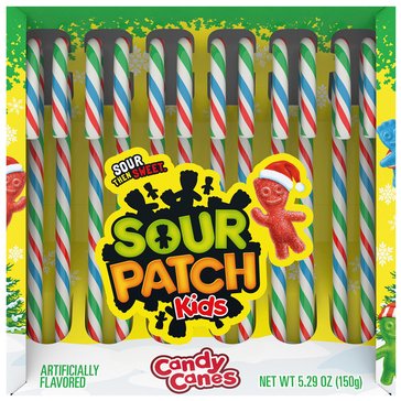 Sour Patch Kids Holiday Candy Canes, 12-Count