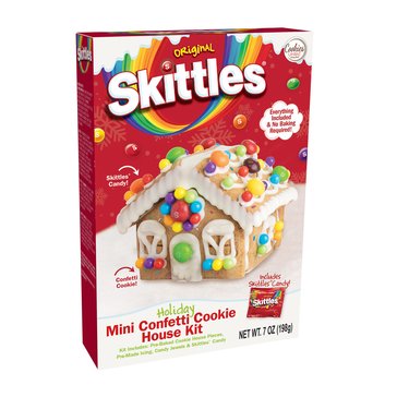 Skittles Holiday Mini Confetti Cookie House Kit