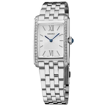 Seiko Women's Square Crystals Quartz Bracelet Watch