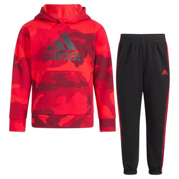 Adidas Little Boys' Fleece Hooded Pullover Set