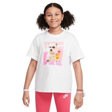 Nike Big Girls' Sip the Tea Puppie Graphic Tee
