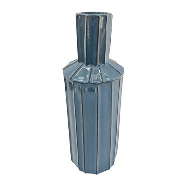 Lifetime Brands 16.5-Inch Glaze Rib Stoneware Vase