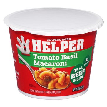 Hamburger Helper Microwavable Cups Tomato Basil Macaroni, 2oz