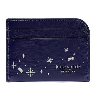 Kate Spade New York Devin Embellished Shiny Saffiano Card Holder