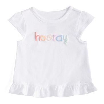 Wanderling Baby Girls' Short Sleeve Hooray Tee