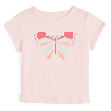 Wanderling Baby Girls' Short Sleeve Butterfly Tee