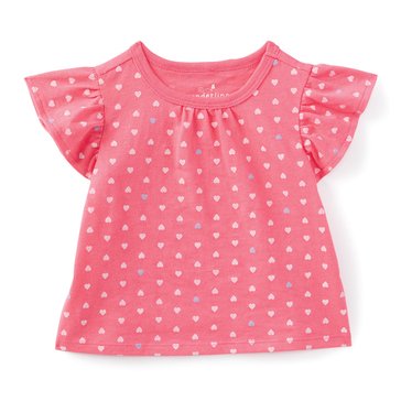Wanderling Baby Girls' Short Sleeve Tonal Heart Tee