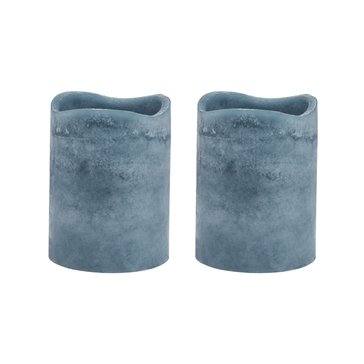 Mikasa Ocean LED Wax Pillar, Set of 2
