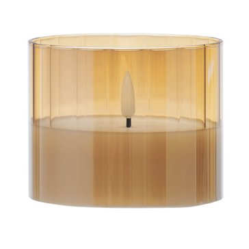 Mikasa Small Amber Glass LED Wax Candle