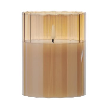 Mikasa Medium Amber Glass LED Wax Candle