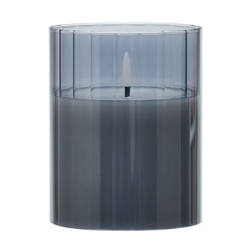 Mikasa Medium Smoke Glass LED Wax Candle