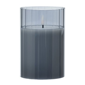 Mikasa Large Smoke Glass LED Wax Candle