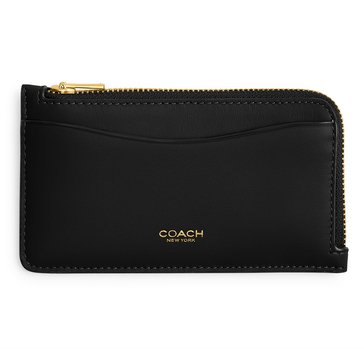 COACH Refined Calf Leather New York Zip Card Case