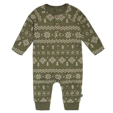 Gerber Baby Boys' Printed Henley Romper