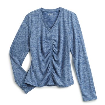 3 Paces Women's Space Dye Cinch Long Sleeve Top 