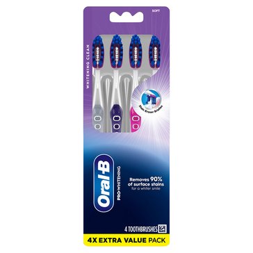 Oral B Pro Whitening Soft Toothbrush, 4-Count