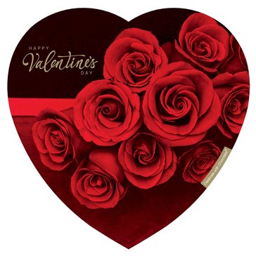 Elmer Chocolate Candy Valentine's Red Rose Wrap Heart, 12oz