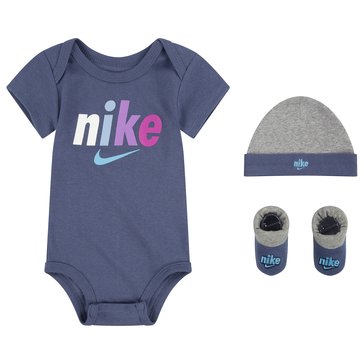 Nike Baby Girls' 3-Piece Bodysuit Hat Booties Set