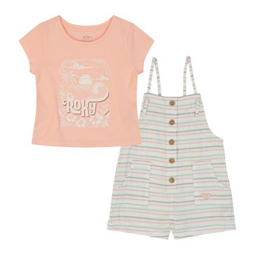 Roxy Toddler Girls' 2-Piece Stripe Shortall Sets