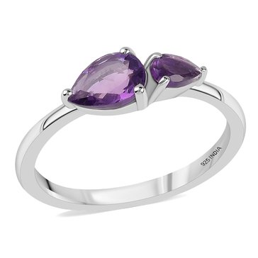 Amethyst Duo Pear Cut Ring