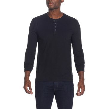 Weatherproof Men's Long Sleeve Suedded Jersey Henley Shirt 