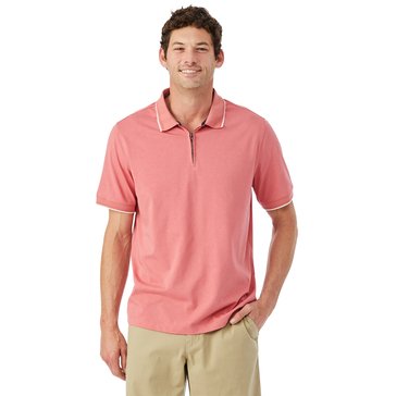 Eight Bells Men's Short Sleeve Zip Neck Polo 