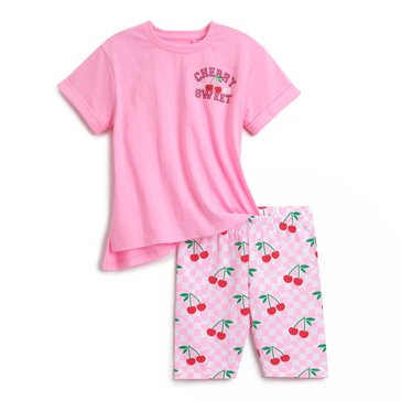 Freestyle Big Girls' 2-Piece Cherry Sweet Bike Short Sets