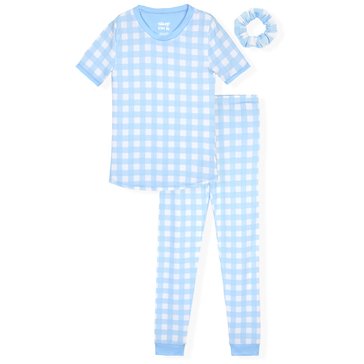 Sleep On It Toddler Girls' Gingham Tight Fight Sleep Set 2-Piece 