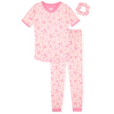 Sleep On It Toddler Girls' Bows Tight Fight Sleep Set 2-Piece 