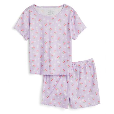 Sleep On It Big Girls' Pointelle Sleep Short Set 2-Piece 