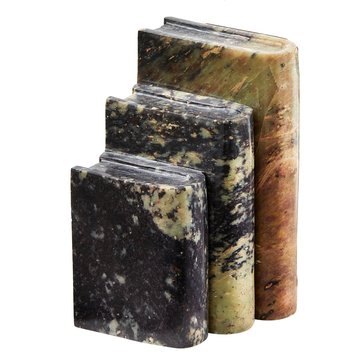 Tag Stacked Books Soap Stone Sculpture