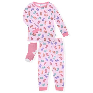 Sleep On It Toddler Girls' Bear Tight Fit Sleep Set 2-Piece 