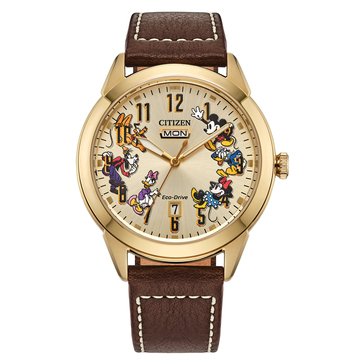 Citizen Men's Eco-Drive Disney Donald Duck and Crew Leather Strap Watch