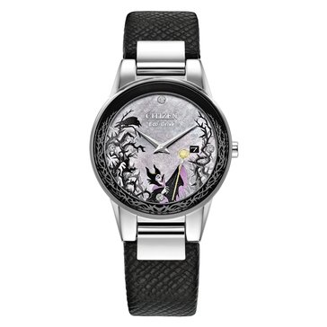 Citizen Women's Eco-Drive Disney Maleficents Charm Leather Strap Watch