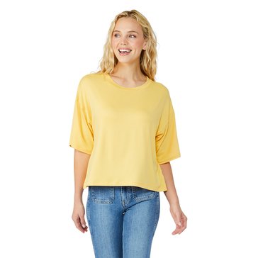 Yarn & Sea Women's Oversized Solid Cropped Tee