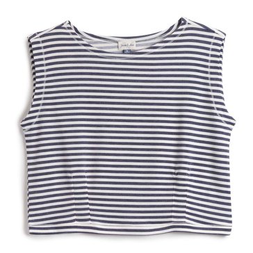 Yarn & Sea Women's Pintuck Detail Stripe Tee