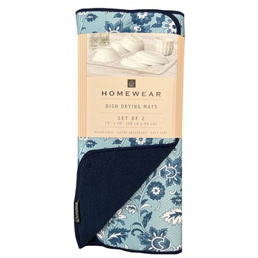Homewear Linens Isla Paisley and Daley Floral 2-Pack Dish Drying Mat