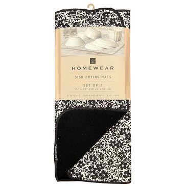 Homewear Linens Ditsy Floral 2-Pack Dish Drying Mat