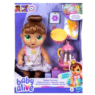Baby Alive Bubbly Tea Party Brown Hair Sophia Baby Doll