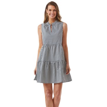 Yarn & Sea Women's Poplin Tiered Mini Dress