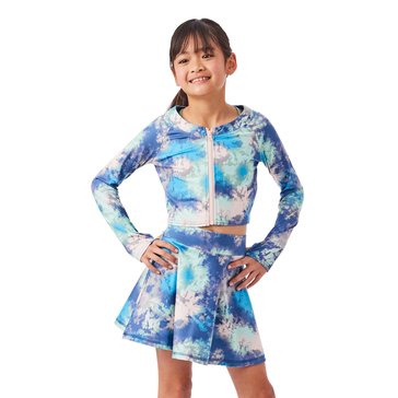 3 Paces Big Girls' Cropped Waterflower Raglan Zip Front