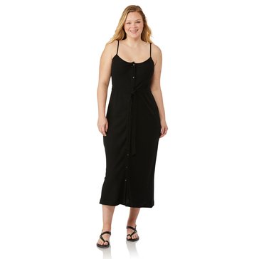 Yarn & Sea Women's Linen Button Up Tie Waist Dress (Plus Size)