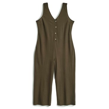 Yarn & Sea Women's Sleeveless Knit Pique Jumpsuit  (Plus Size)